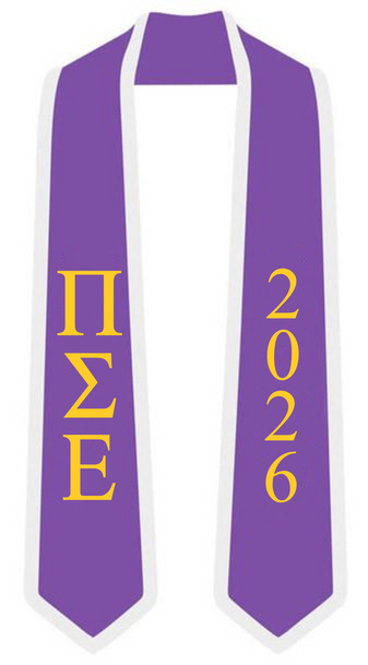 Pi Sigma Epsilon Graduation Sash Stole w/ Year
