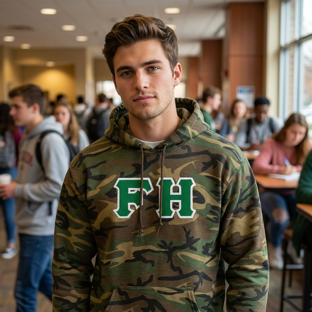 DISCOUNT-FarmHouse Fraternity Camo Pullover Hooded Sweatshirt