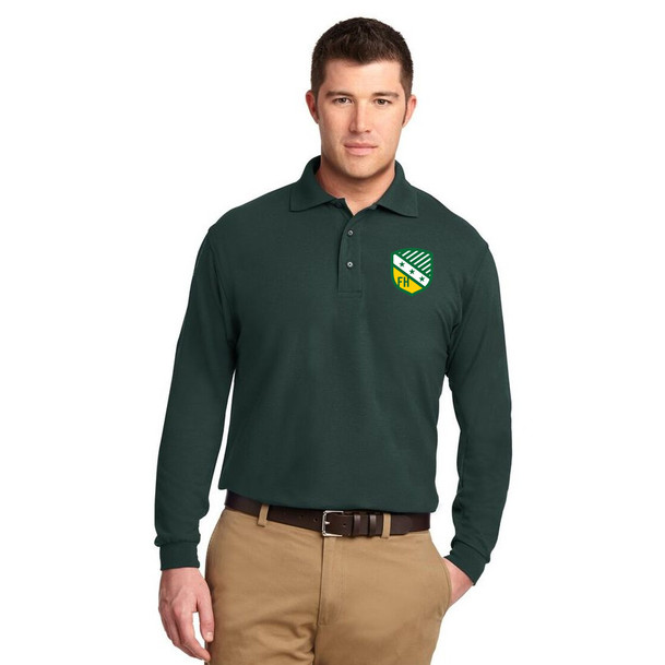 DISCOUNT-FarmHouse Fraternity Crest - Shield Emblem Long Sleeve Polo