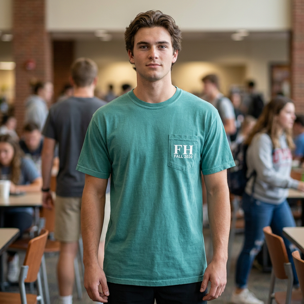 FarmHouse Fraternity Greek Letter Comfort Colors Pocket Tee
