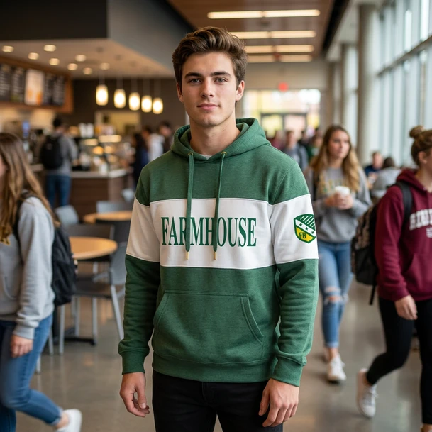 FarmHouse Fraternity Ivy League Hoodie W Crest On Left Sleeve