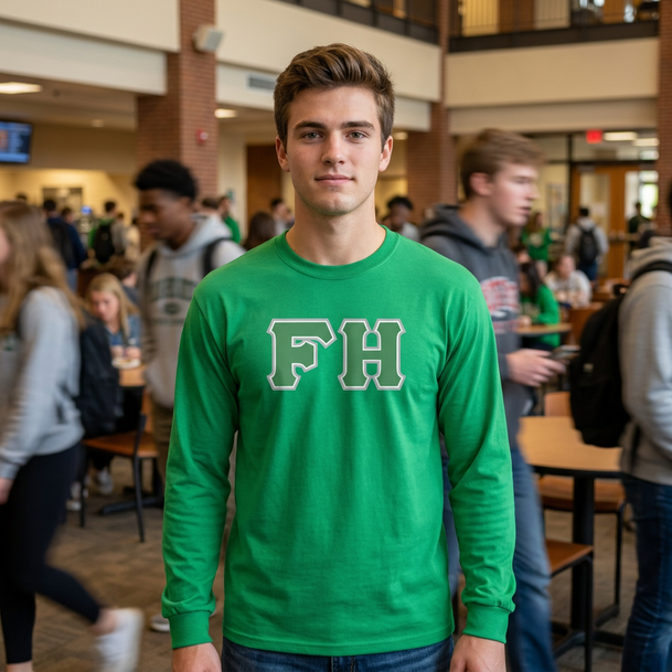DISCOUNT FarmHouse Fraternity Lettered Long Sleeve Tee