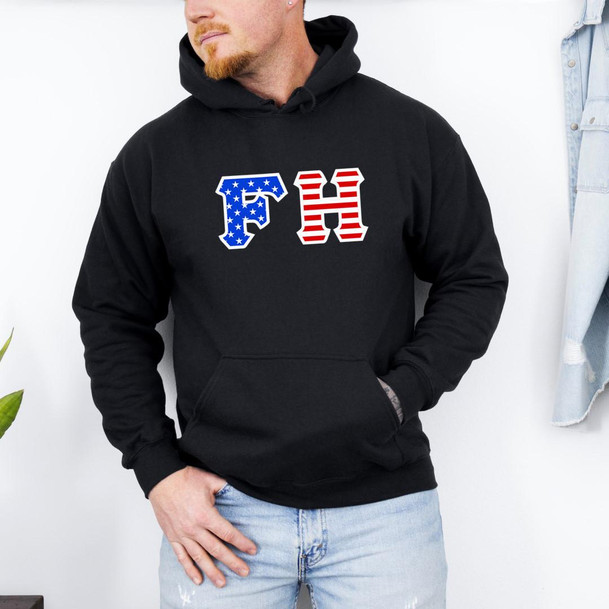  FarmHouse Fraternity Letter American Flag Hoodie 