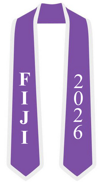 FIJI Graduation Sash Stole w/ Year