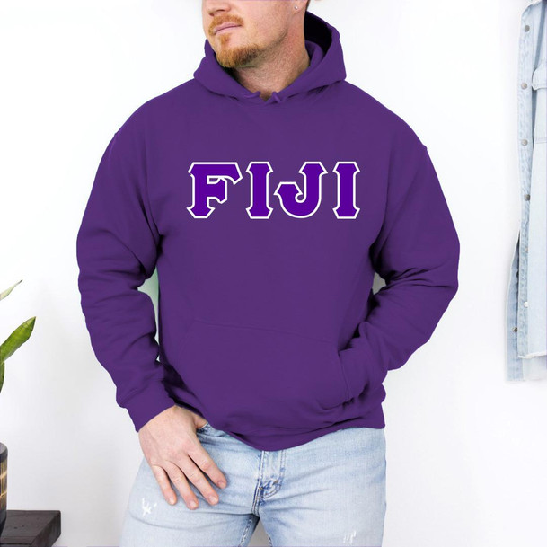  DISCOUNT FIJI Fraternity Lettered Hooded Sweatshirt - Best Value 