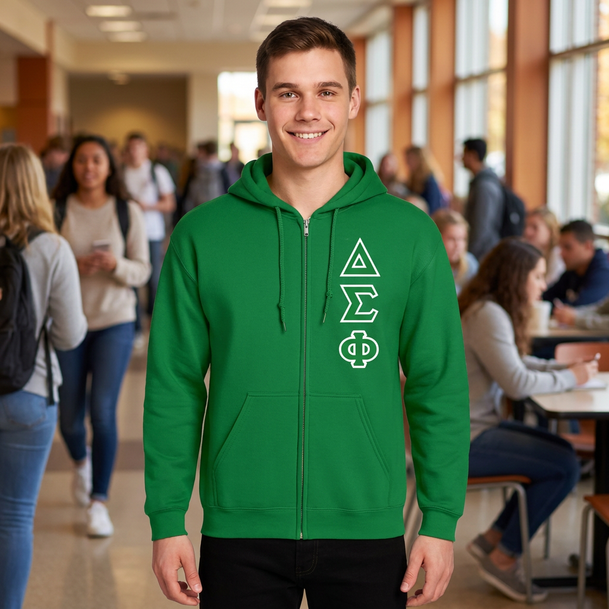 Fraternity Heavy Full Zip Hoodie - 3" Letters
