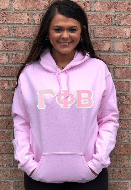 DISCOUNT Gamma Phi Beta Lettered Hooded Sweatshirt - Best Value - Greek ...