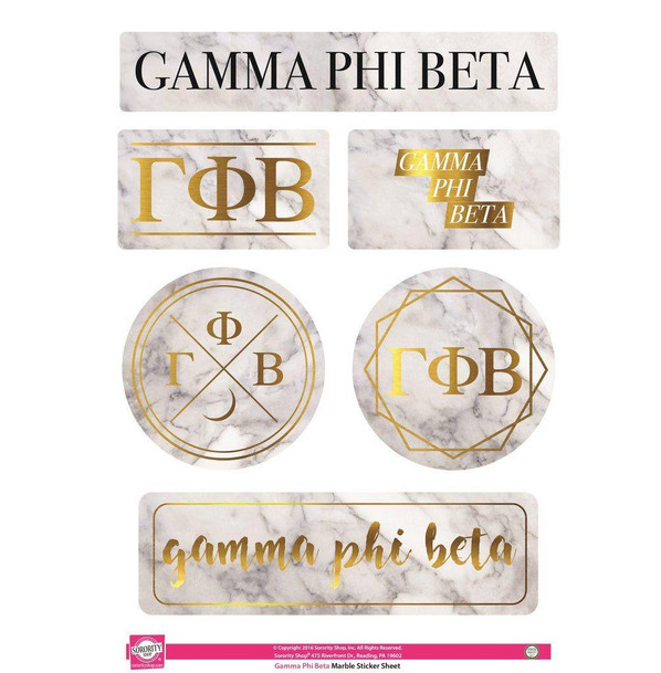 Sorority Shop Gamma Phi Beta Marble Sticker Sheet 