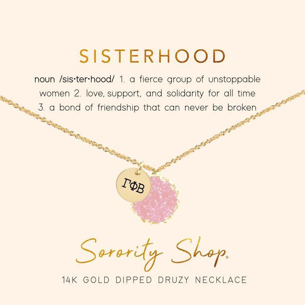 Sorority Shop Gamma Phi Beta Sisterhood Druzy Necklace 