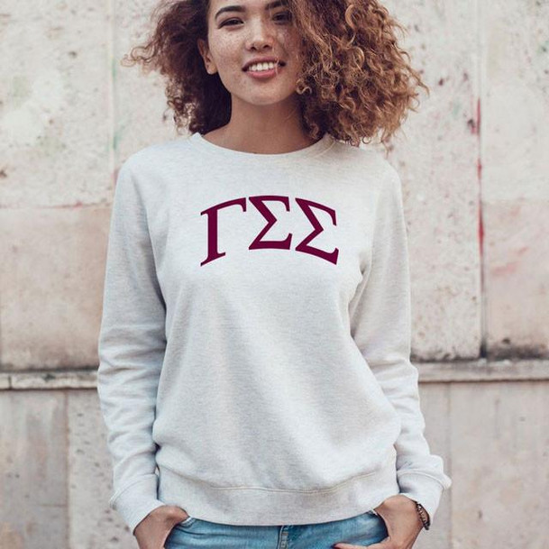  Gamma Sigma Sigma Arched Greek Lettered Crewneck Sweatshirt 