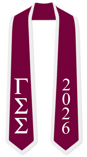 Gamma Sigma Sigma Graduation Sash Stole w/ Year