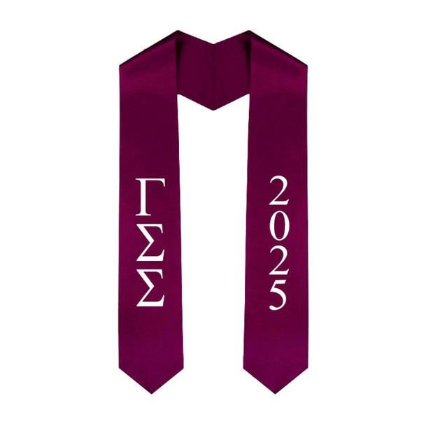  Gamma Sigma Sigma Greek Lettered Graduation Sash Stole With Year - Best Value 