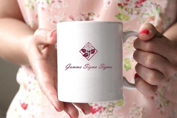  Gamma Sigma Sigma White Mascot Coffee Mug - Personalized! 