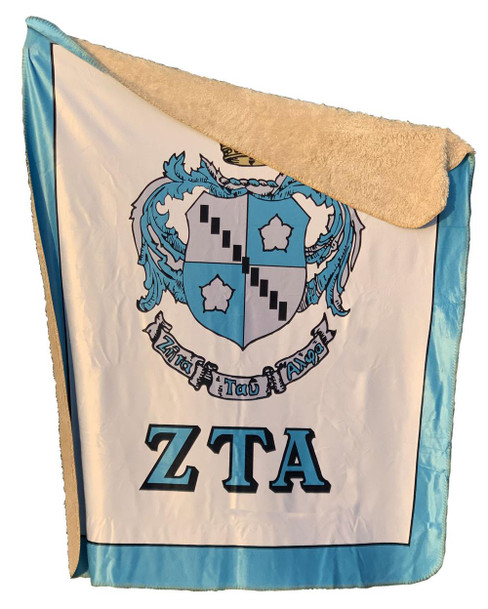 Greek Crest Sherpa Lap Blanket