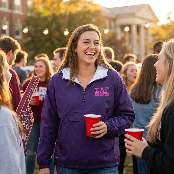 Greek Letter Windbreaker Pullover
