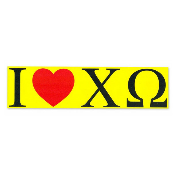I Love Chi Omega Bumper Sticker