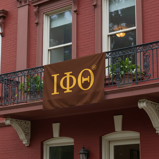 Iota Phi Theta Big Greek Letter Flag - Brown