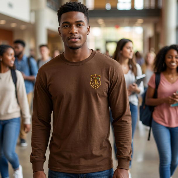 DISCOUNT-Iota Phi Theta Fraternity Crest - Shield Longsleeve Tee