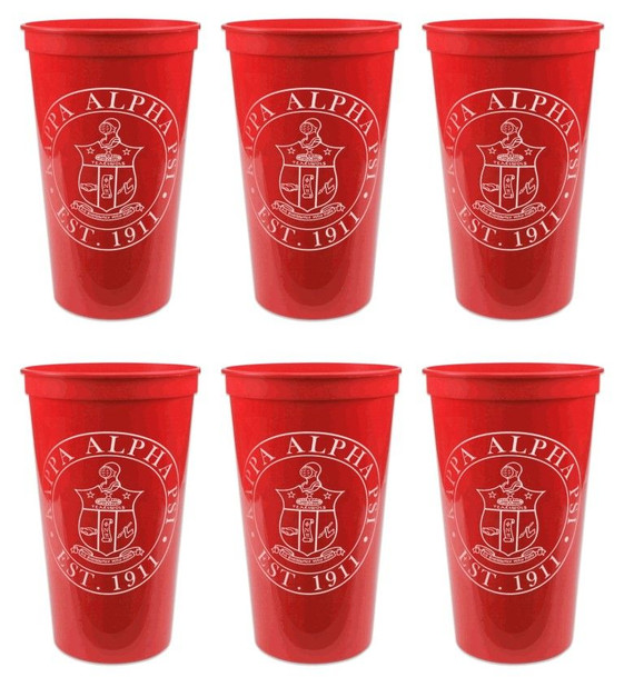 Kappa Alpha Psi Set of 6 Big Plastic Stadium Cups