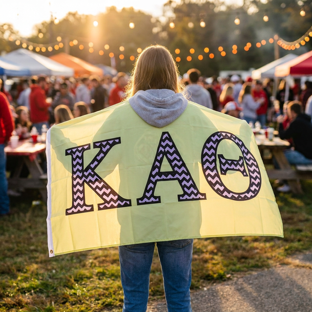 Kappa Alpha Theta Big Greek Chevron Letter Flag