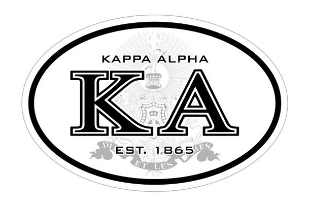 Kappa Alpha Oval Crest - Shield Bumper Sticker - CLOSEOUT
