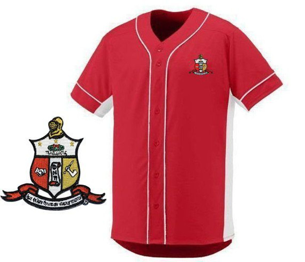 DISCOUNT-Kappa Alpha Psi Fraternity Crest - Shield Slugger Baseball Jersey