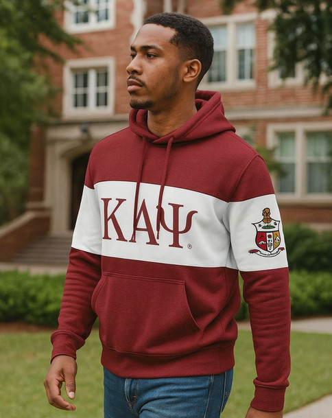 Kappa Alpha Psi Ivy League Hoodie W Crest On Left Sleeve