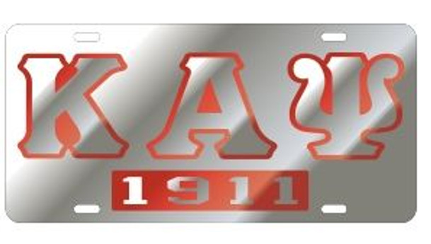 Kappa Alpha Psi License Plate - Silver, Founded