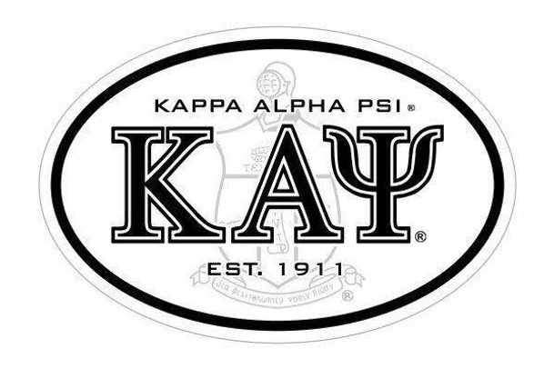  Kappa Alpha Psi Oval Crest - Shield Bumper Sticker - CLOSEOUT 
