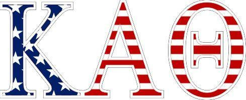  Kappa Alpha Theta American Flag Greek Letter Sticker - 2.5" Tall 