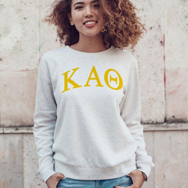  Kappa Alpha Theta Arched Greek Lettered Crewneck Sweatshirt 