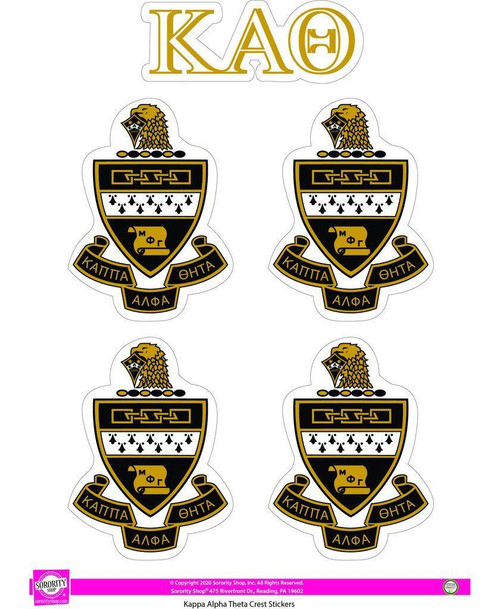 Sorority Shop Kappa Alpha Theta Crest Sticker Sheet 