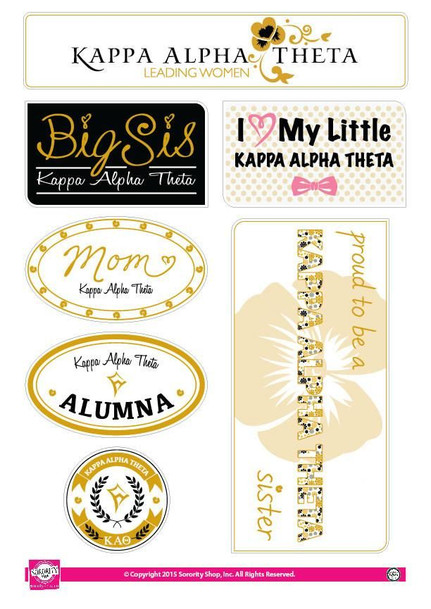 Kappa Alpha Theta Family Sticker Sheet