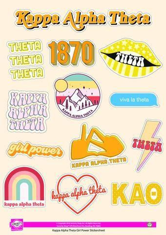 Sorority Shop Kappa Alpha Theta Girl Power Stickers 