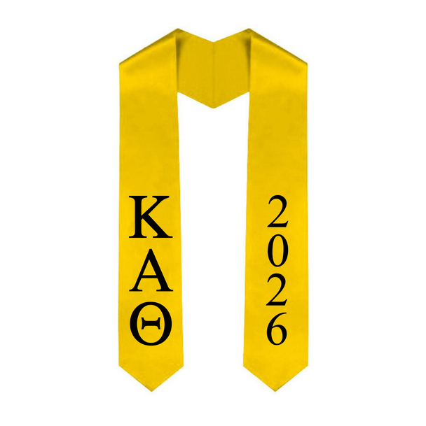 Kappa Alpha Theta Greek Lettered Graduation Sash Stole With Year - Best Value
