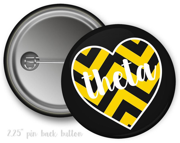 Greekgear Kappa Alpha Theta Heart Chevron Button 