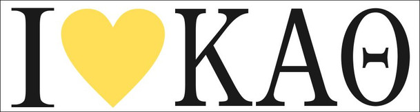 Kappa Alpha Theta I Love Bumper Sticker