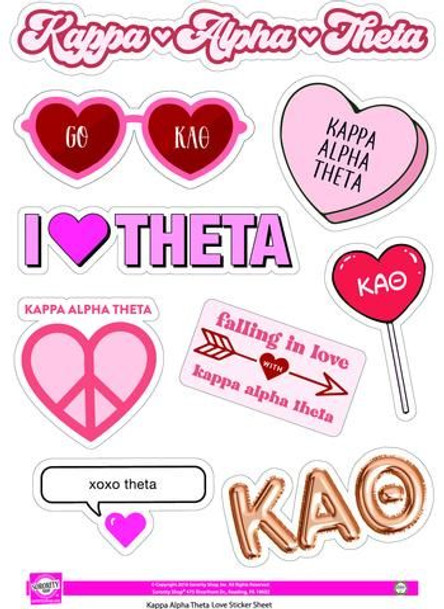 Kappa Alpha Theta Love Theme Stickers