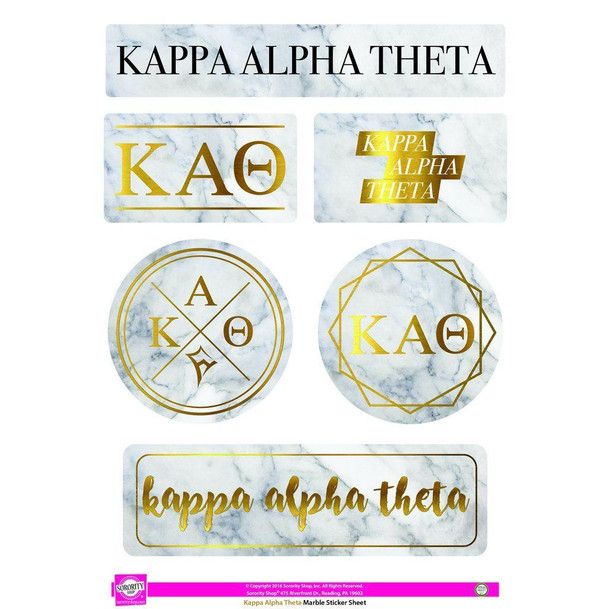 Sorority Shop Kappa Alpha Theta Marble Sticker Sheet 