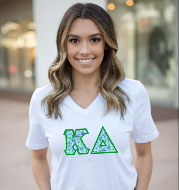 DISCOUNT-Kappa Delta Lettered V-Neck Tee