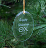 Theta Chi Holiday Glass Oval Ornaments