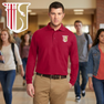 DISCOUNT-Theta Chi Emblem Long Sleeve Polo