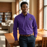 DISCOUNT-Omega Psi Phi Crest - Shield Long Sleeve Oxford
