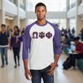 DISCOUNT-Omega-Psi-Phi Lettered Raglan Shirt