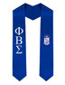  Phi Beta Sigma Greek Lettered Graduation Sash Stole With Crest 