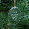 Phi Chi Holiday Glass Oval Ornaments - 2024