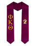 Phi Kappa Theta Greek Lettered Graduation Sash Stole With Crest