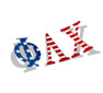 Phi Lambda Chi American Flag Greek Letter Sticker - 2.5" Tall