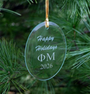 Phi Mu Holiday Glass Oval Ornaments - 2024