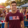 DISCOUNT-Pi Kappa Alpha Greek Letter American Flag Tee